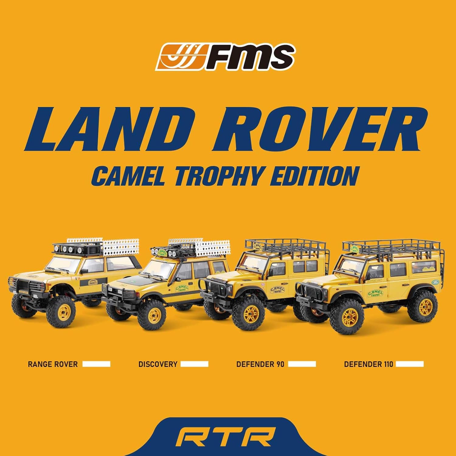 EAZYRC FMS 1/24 FCX24M RC Crawler RTR, Land Rover Series with Licensed, 1/24 RC Truck 4X4 Mini RC car with Lighting, 2.4Ghz Remote Control,Battery (Discovery)