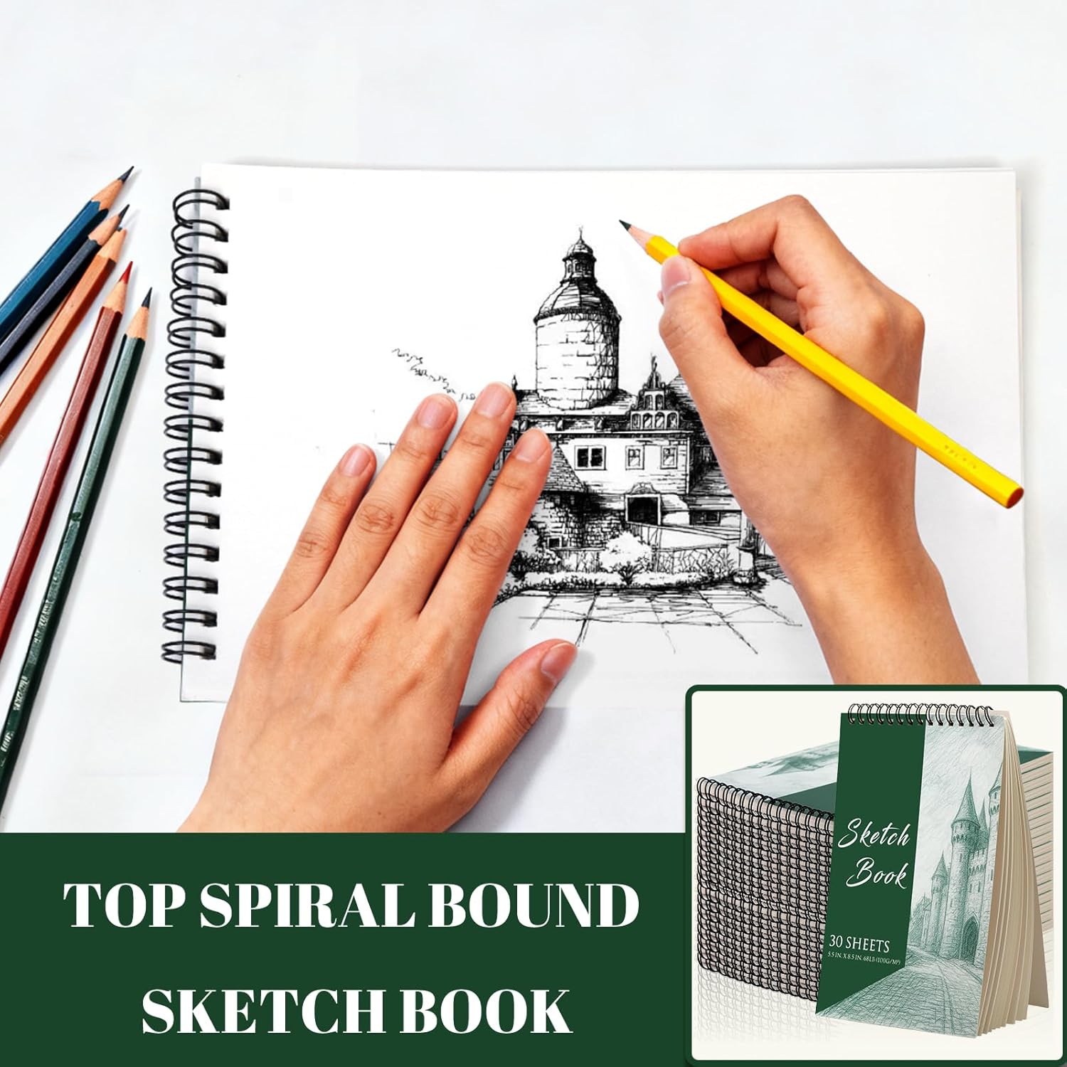 DINGIXOC 20 Pack Small Sketchbooks, 5.5" x 8.5" Mini Sketch Pad, Top Spiral Bound, 68lb/100gsm, Blank Books for Kids to Write Stories, Drawing & Painting(30 Sheets Each)