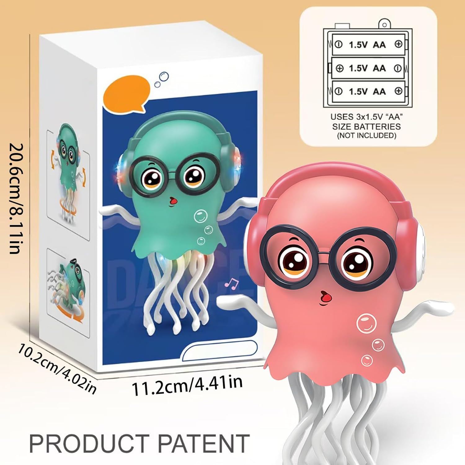 Genérico Musical Toys, Dancing Octopus Sensory Toy for Babies, Fun Games with Light and Music, Preschool Educational Activities for Toddlers and Babies