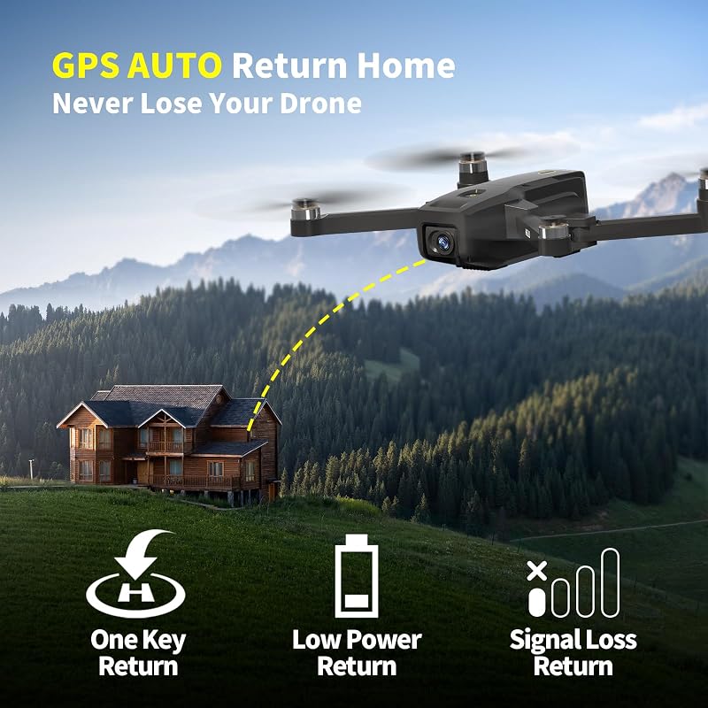 karuisrc K610 GPS Drón 4K Dupla Kamerával, SD Kártya, 5G WiFi, Követés Funkcióval - Összecsukható, Könnyű Kezdő Drón Felnőtteknek
