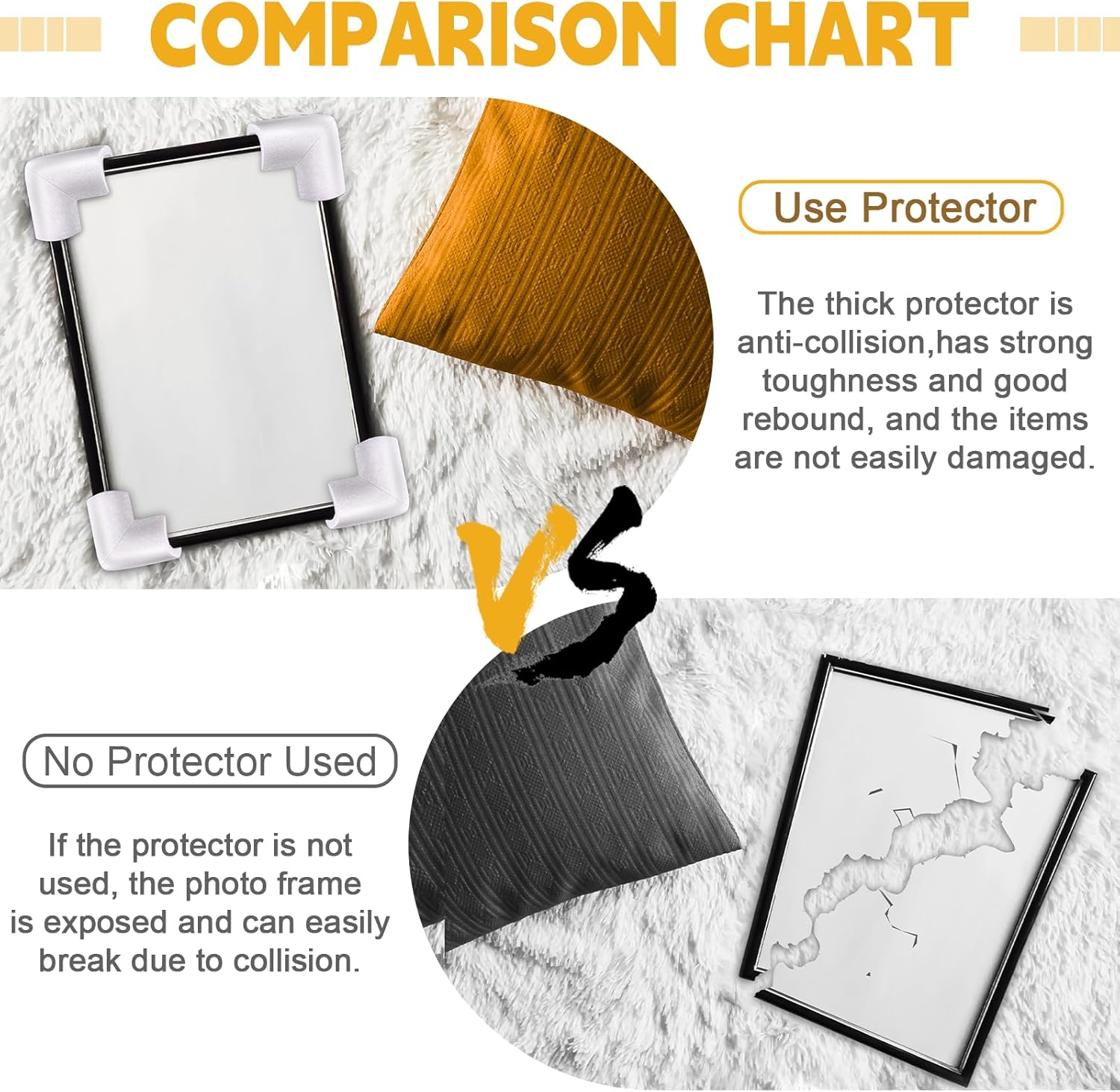 24 Pcs Foam Corner Protectors for Shipping, L-Shaped Edge Guards for TV Moving Box, Picture Frames, Mirrors, and Furniture, Must-Have Moving Supplies