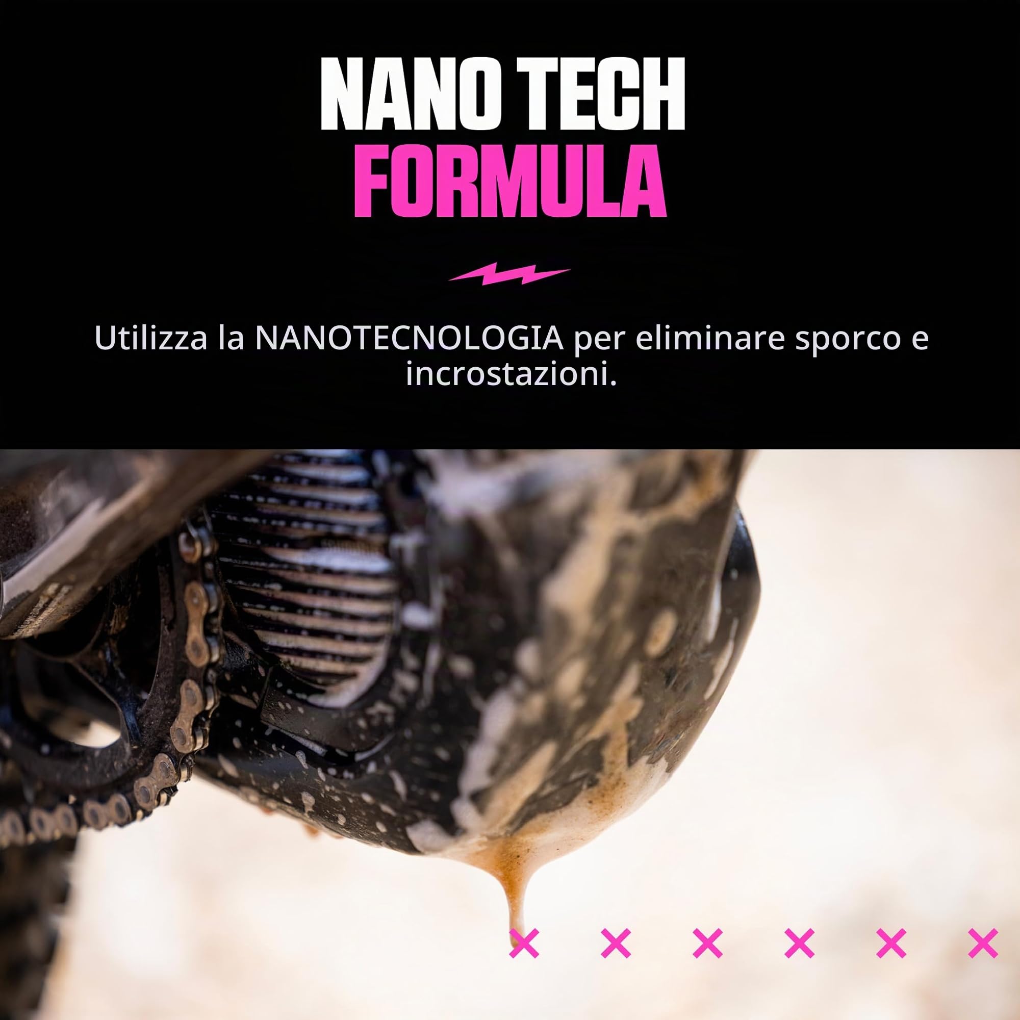 Muc-Off Nano Gel Detergente Bici Concentrato 1 l Ricarica Biodegradabile Azione Rapida