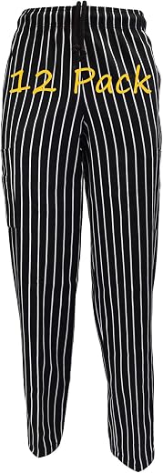 Natural Uniforms Chalkstripe Chef Cargo Pants-100% Cotton with Multi-Pack QTYS Available