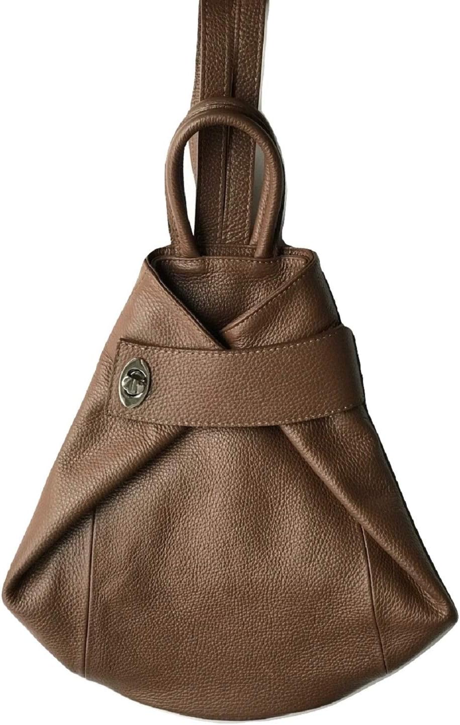 Stella Convertible Leather Backpack Purse for Women – Anti-Theft Italian Tote Bag for Travel, Work & Casual (French Blue)