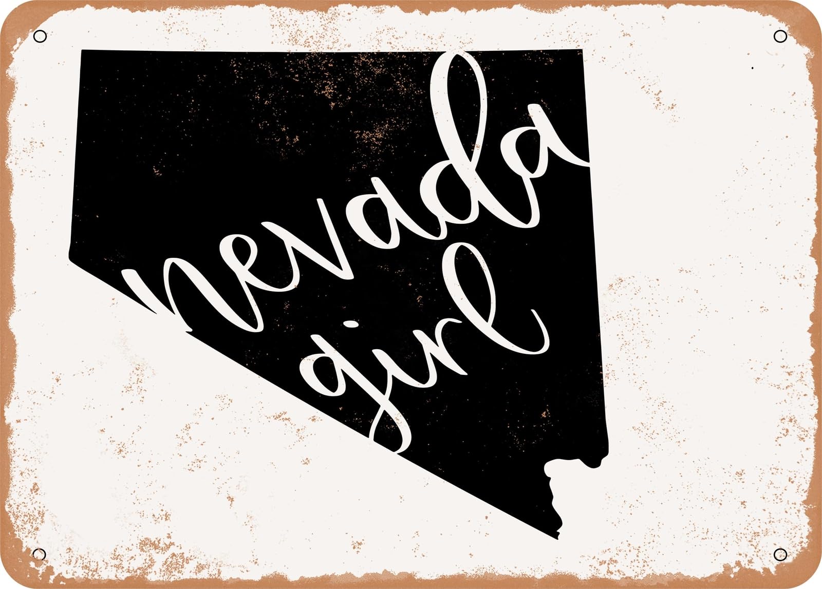 Miaomansenstore Girls Metal Sign - Nevada - Vintage Look Sign Home Decor