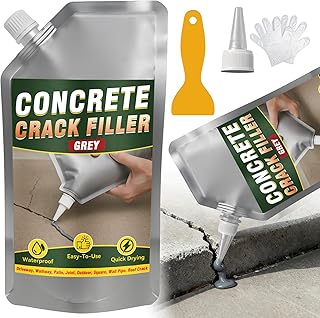 Concrete Crack Filler, 500g Cement Crack Filler, High Elasticity Self Leveling Crack Sealant, Waterproof Concrete Caulk for Driveway, Walkway, Patio, Joint, Indoor and Outdoor Repair