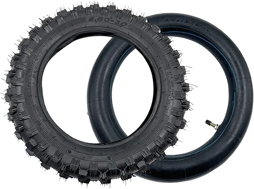 Juego de neumáticos todoterreno y tubo interior de 2.5-10 pulgadas, la mayoría de neumáticos de motocross de 49 cc, 50 cc, 70 cc, juego de 1