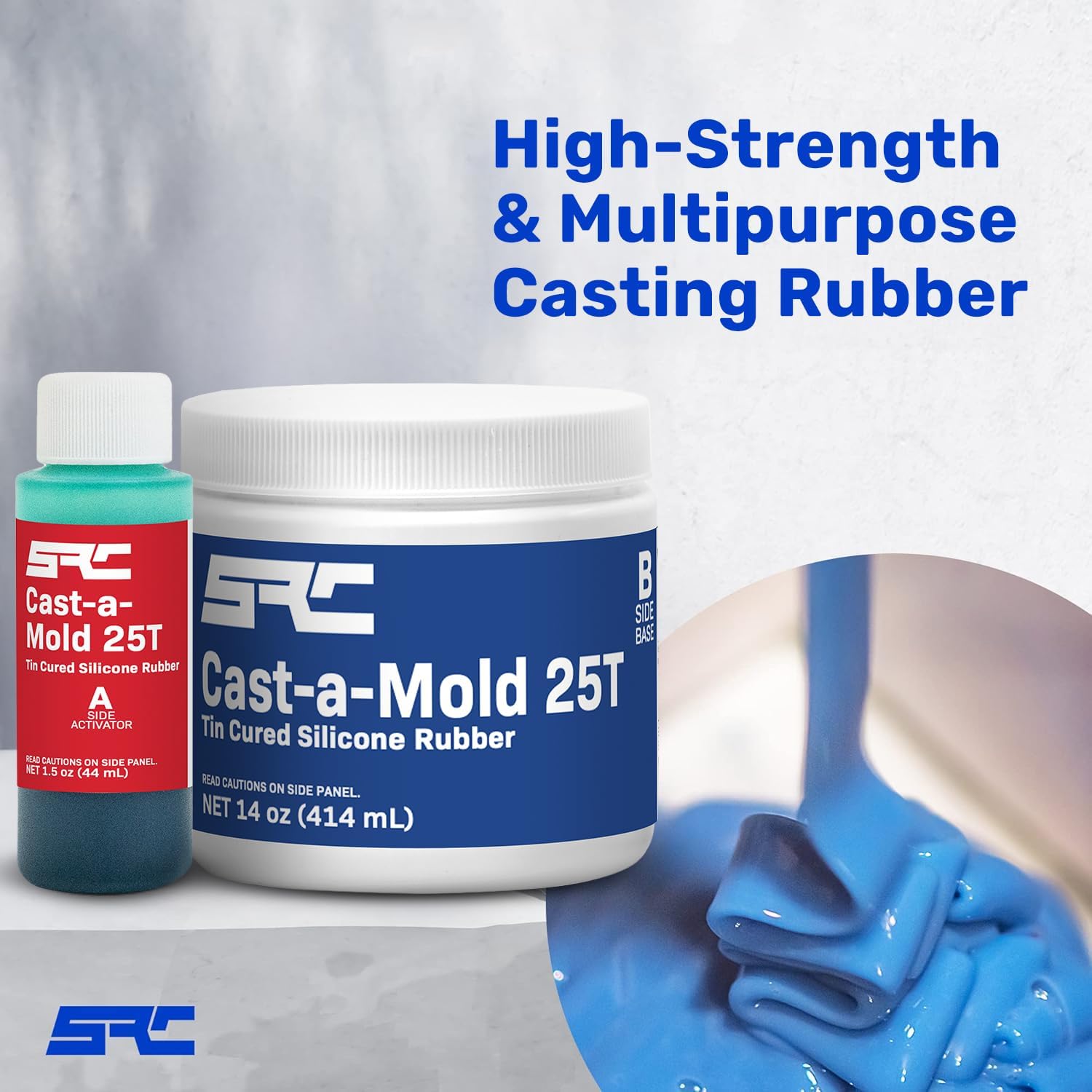 Cast-A-Mold 25T RTV 16 Oz, 2-Part, Liquid Silicone Mold Making Kit, Rubber Molding Compound, Perfect for Jewelry Making, Casting Epoxy Resin, Wax, Soap, Plaster, Cement, and Concrete