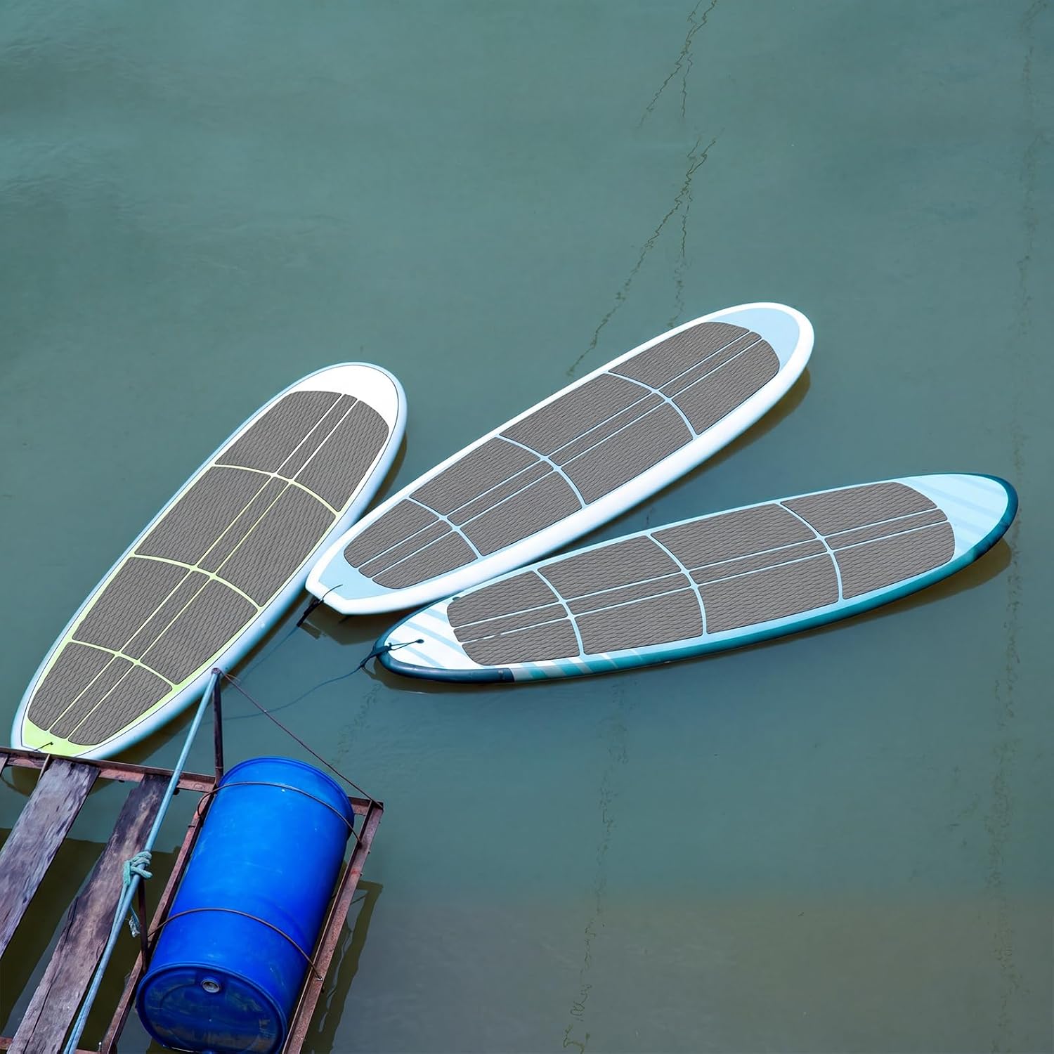 Nuanchu 12 Pcs Sup Deck Traction Pad Tail Pads Skid Proof for Stand up Paddle Board Long Board Surfboard Performance EVA 23.62 x 11.5 x 2 Inches
