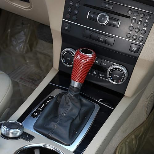 Miniatura 10 de CHEYA Pomo de palanca de cambios central de automóvil de fibra de carbono realABS para Mercedes Benz Clase C W204 E W212 GLK X204 CLS W218 A Clase G