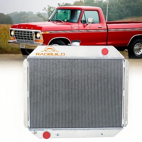 DPI433 Aluminum Radiator for 1966-1979 Ford F-Series F100 F150 F250 F350 Bronco Truck Pickup V8 Engine 3 Row Radiators 67 68 69 70 71 72 73 74 75 76 77 78