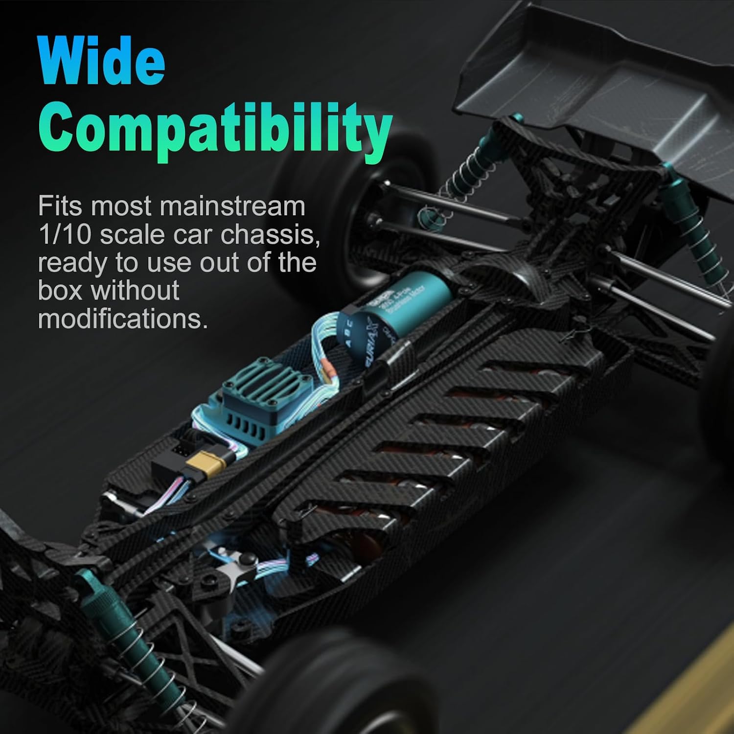 Brushless Motor, Water Proof 3650 4000KV Brushless Motor for 1/10 RC Car Efficient Power Output Compatible with Various Brands (4000KV)