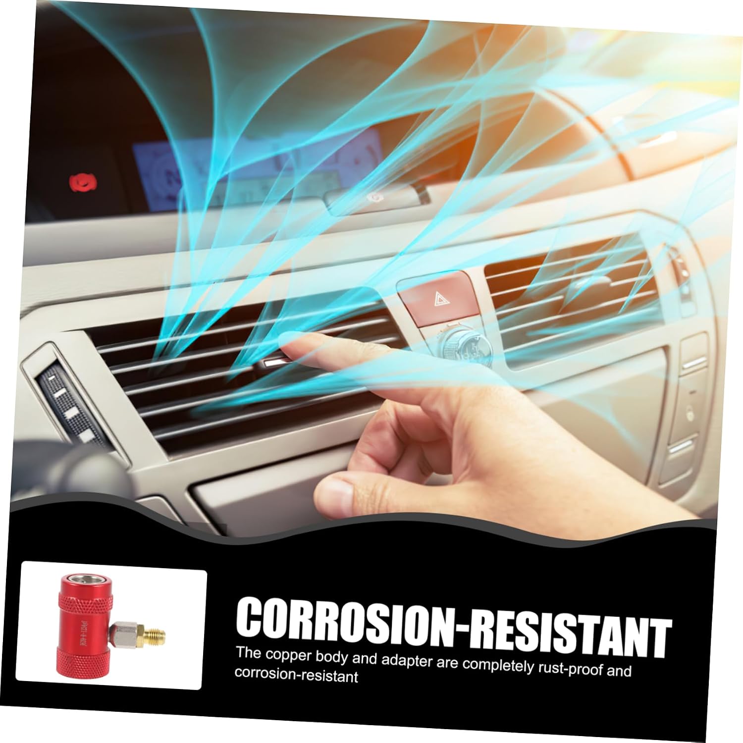 Wakauto 4pcs Adjustable and Car Air Conditioner Adapters and Fittings for Service Easy to Install Strong Sealing for Conditions