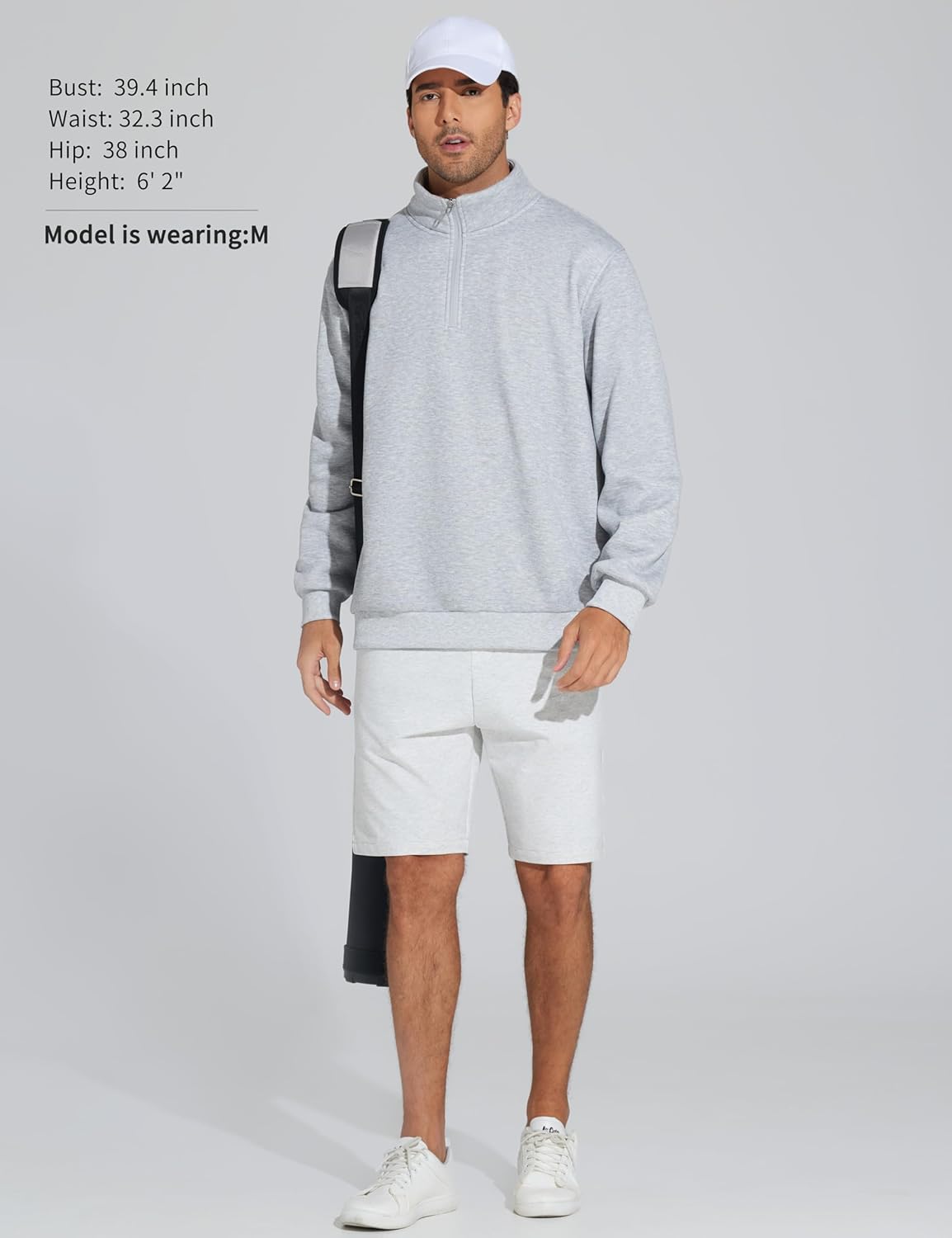 THE GYM PEOPLE Men's Half Zip Sweatshirt Long Sleeve Fleece Pullover Basic Workout Tops - Image 7