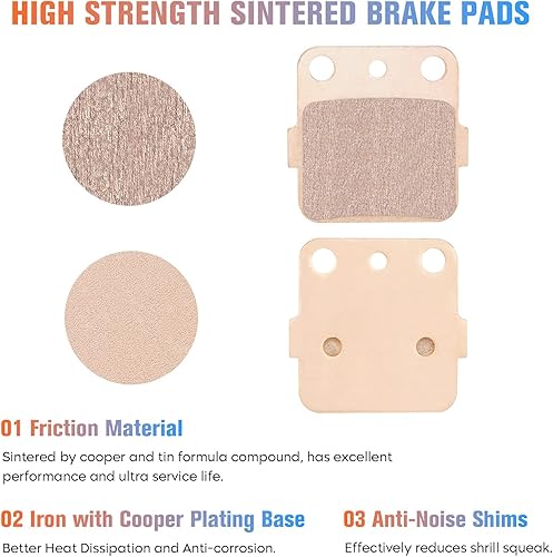 Miniatura 4 de Youxmoto Pastillas de freno sinterizadas para Honda ATC 200 X 1986-1987 ATC 250 R 83-84 Fourtrax TRX 250 300X 400X 300 400 EX, pastillas de freno