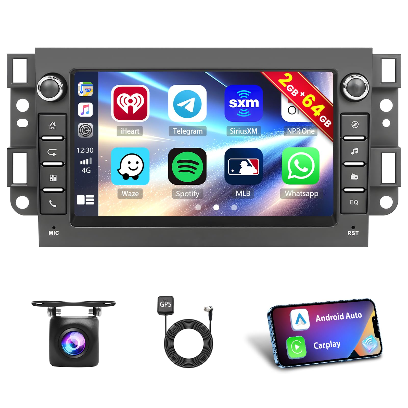 [2G+64G]Inefala Android 15 Autoradio per Chevrolet Epica Tosca Captiva Aveo con Wireless Carplay Android Auto, 9 Pollici Touchscreen Stereo Auto Bluetooth con Navi GPS WiFi RDS/FM SWC Retrocamera Mic