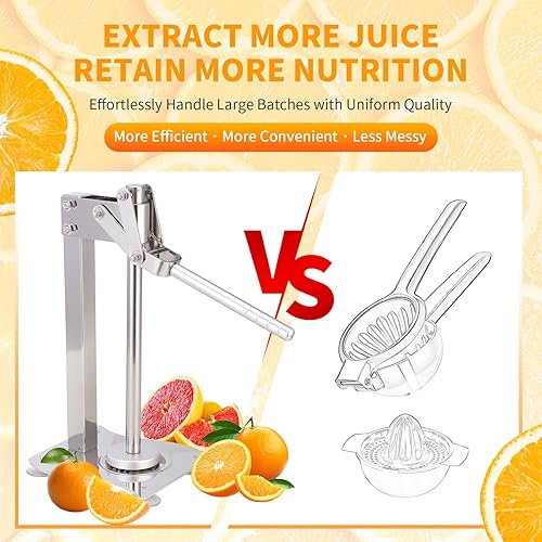 Miniatura 6 de Exprimidor manual de cítricos y triturador de limones - Prensa de frutas de acero inoxidable para limón, lima, naranja, exprimidor de mano
