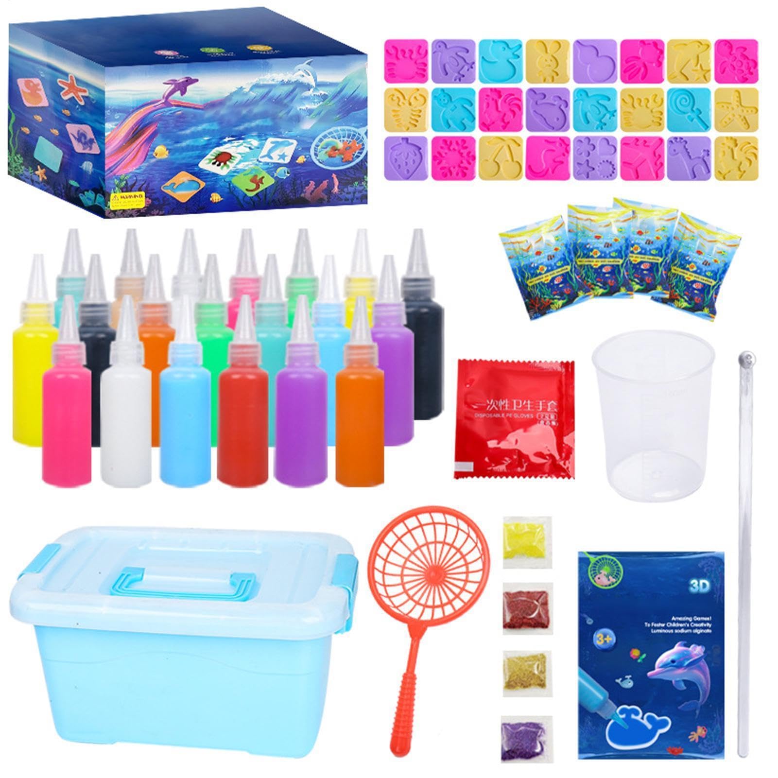 Crea Giochi di Acqua Gelatinosa Set Creativo con 12 Stampini a Tema | Acqua per Bambini 3+ Anni Regalo Bambini Compleanno Casa Scuola