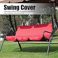 Vista 4 de Oumefar Funda de cojín para silla de columpio de 3 plazas para exteriores, funda de repuesto para patio, jardín (rojo)