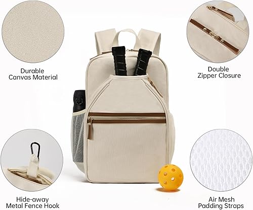 Miniatura 3 de DYSHAYEN Mochila de pickleball, bolsas de pickleball para mujer, bolsa de paleta de pickleball, se adapta a 2 paletas, regalos de pickleball para