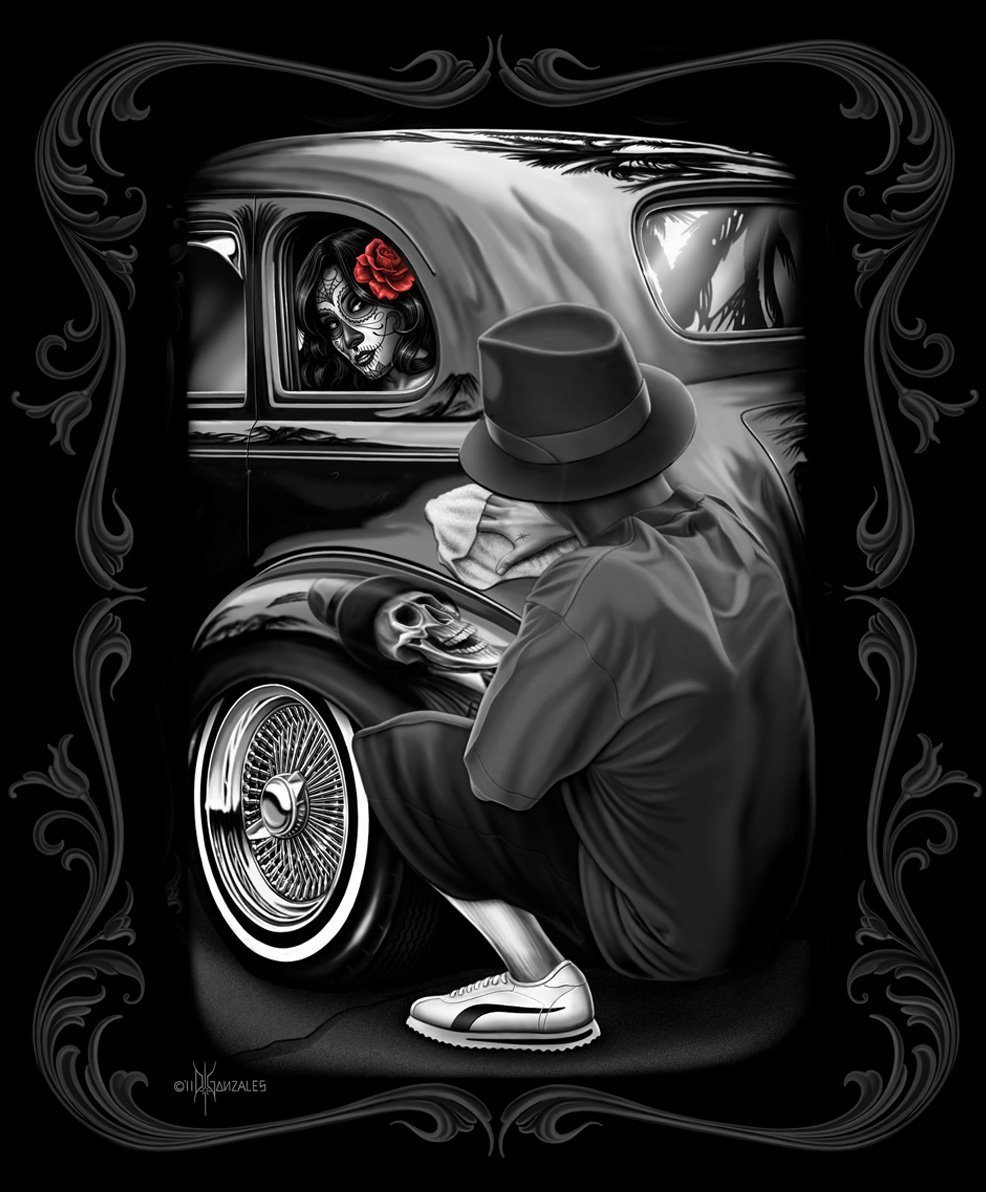 Amazon.com: DGA Day of the Dead Lowrider Classic Skull Reflections