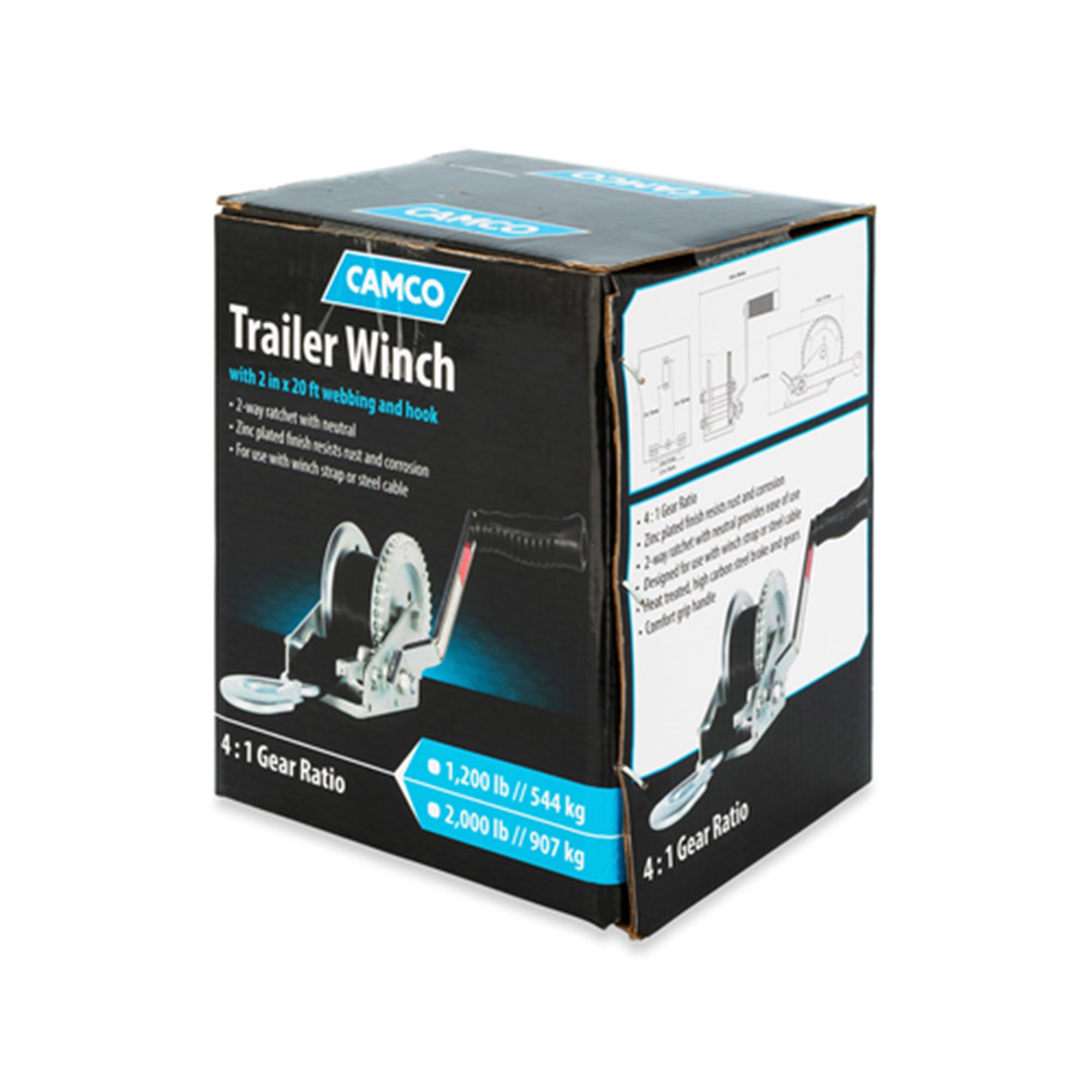 Camco 50.000 Seilwinde (0,9 kg mit 50 m Gurt).
