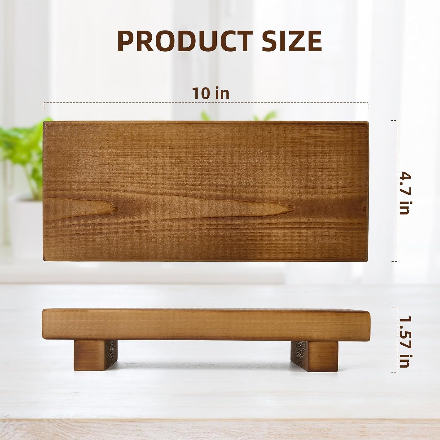 Solid Wood Display Riser for Kitchen & Bathroom, Rustic Farmhouse Stand | Handcrafted solid wood display riser that elevates bathroom, kitchen and coffee bar décor with timeless farmhouse style.