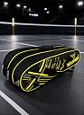 WILD MODA Passion Pro Premium 3-Compartment Badminton & Tennis Racquet Bag – Lightweight, Durable, and Padded Unisex Design for Men, Women, Youth & Players of All Levels (Black & Yellow) gallery image