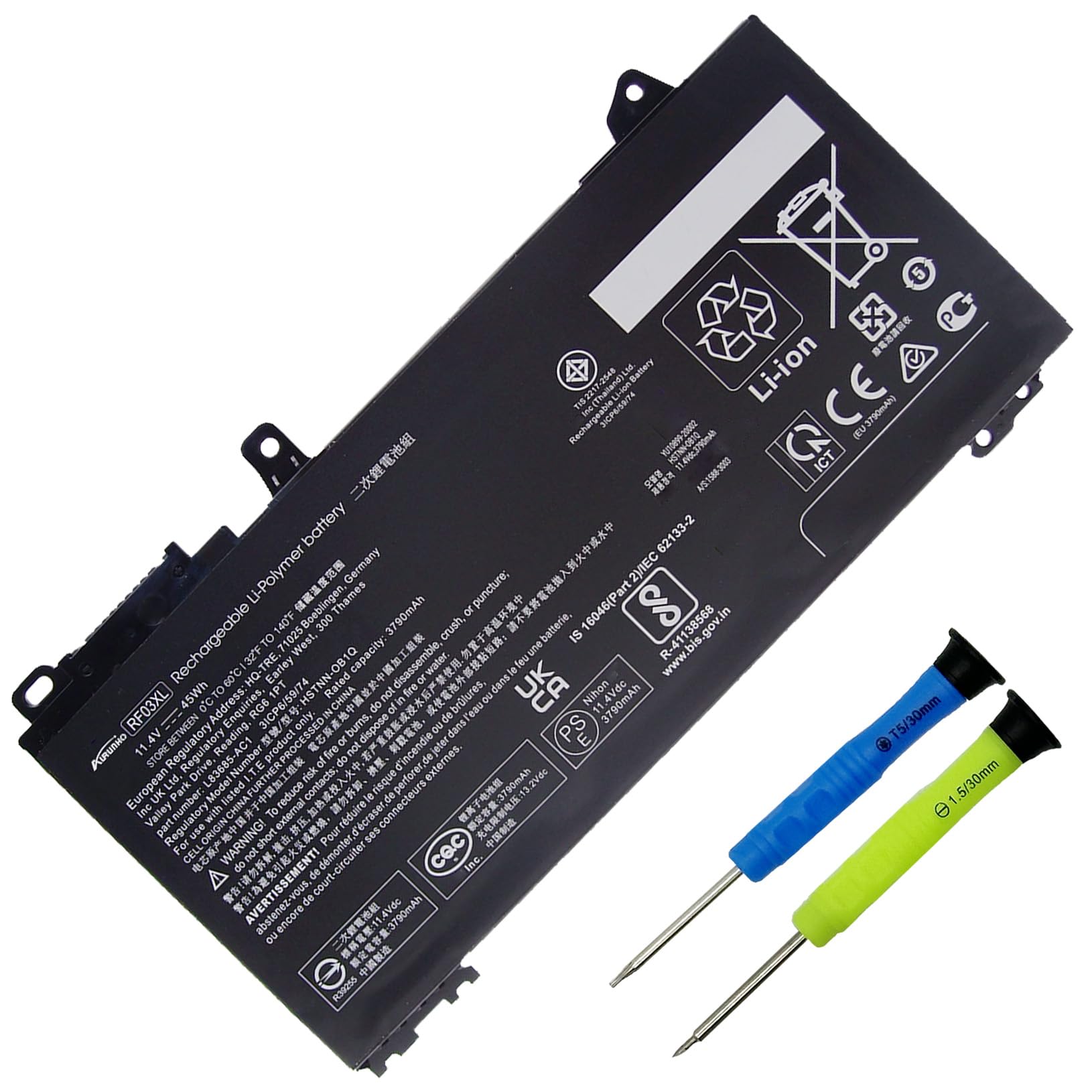 Amazon.com: AURUNHO RF03XL Laptop Battery Replacement for HP