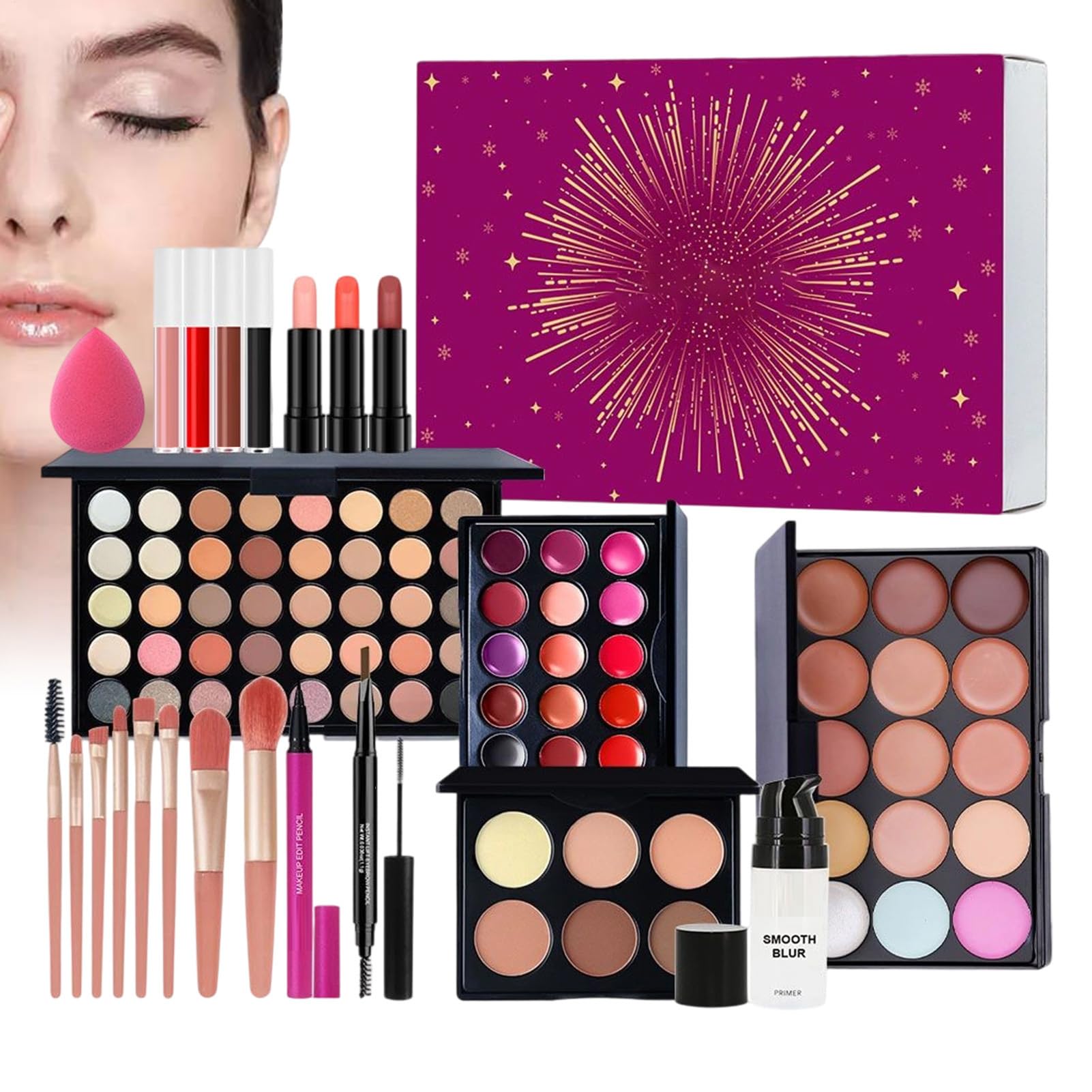 Set Di Trucco | Bellezza Palette di Ombretti Rossetto Pennello | Kit Completo Con Palette Di Ombretti - Per Ragazze Adolescenti Principianti Compleanno Natale Moglie Festa Della Mamma Casa S