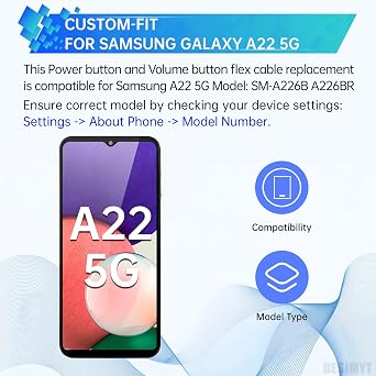 Power Volume Button Replacement for Samsung Galaxy A22 5G