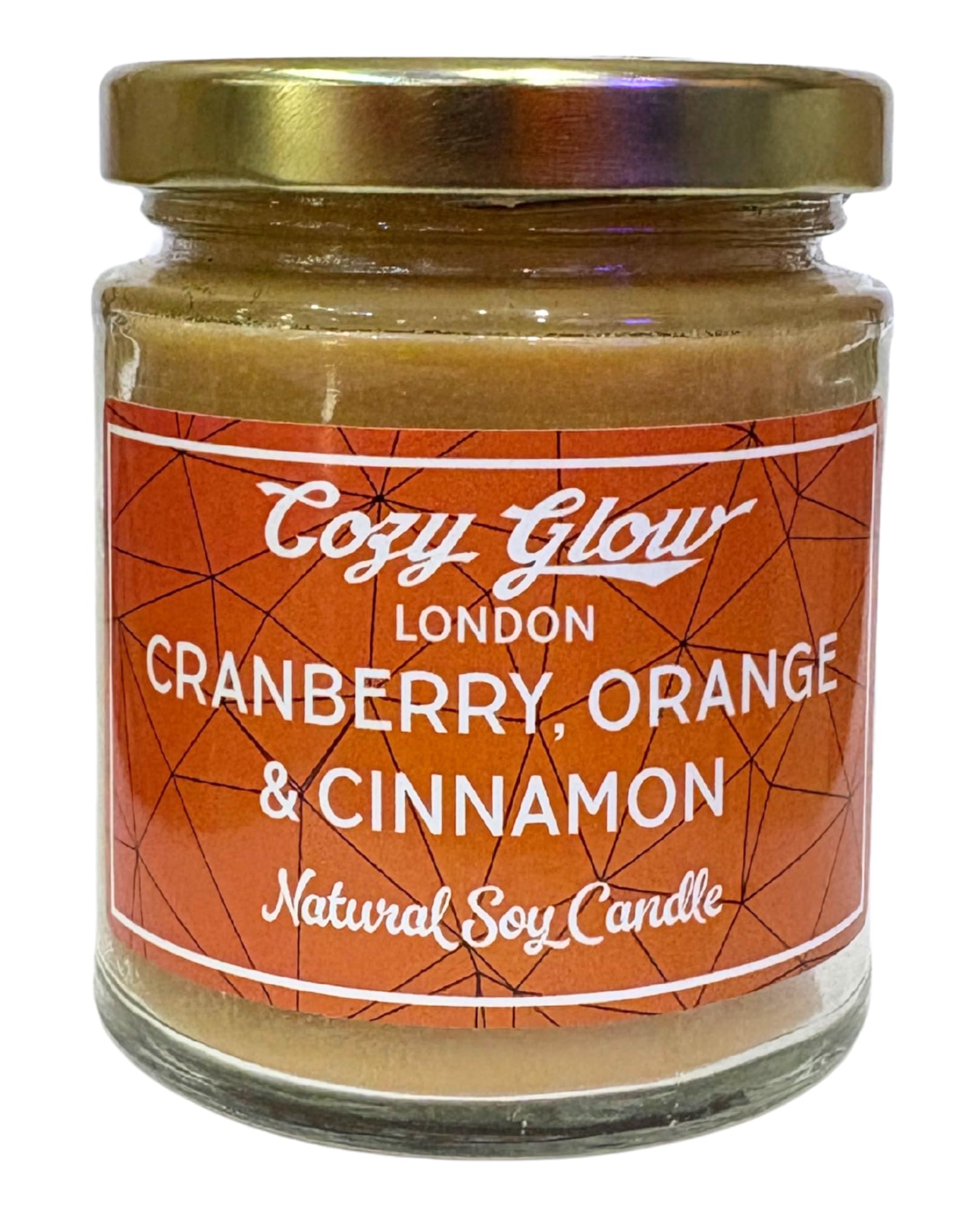 Cozy Glow Cranberry, Orange & Cinnamon Soy Candle | Festive Fruity Spice Scent | Long Burning up to 35+ Hours | Hand Made in UK