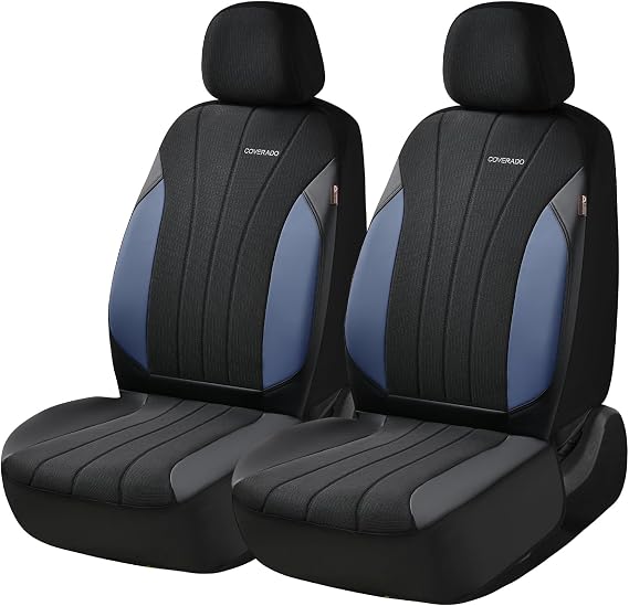 Coverado Car Seat Covers 2-Pack, Leather Seat Covers, Waterproof, Universal Fit Seat Covers for SUV, Truck, Sedan and Most Vehicles All-Weather