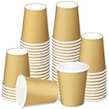 BALDCC 50 Pack 8 Oz Disposable Paper Cups, Hot Coffee Cup, Beverage Cups, Drinking Cup for Offices, Party, Home, Travel, Thickened Paper Style (Khaki)
