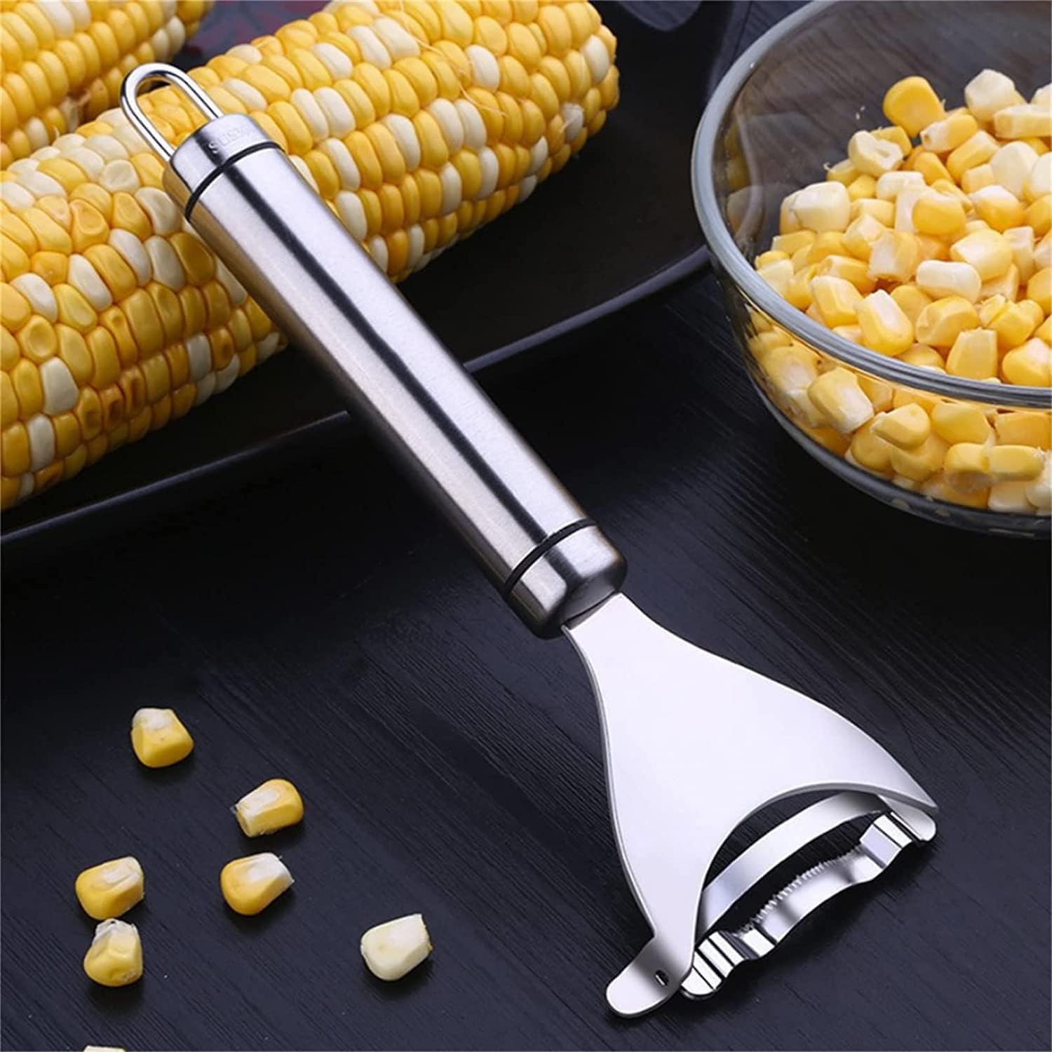 Sbuccia Mais E Grattugia 2 In 1 – Pelapatate Per Pannocchie In Acciaio Inox Con Ciotola E Grattugia Integrata