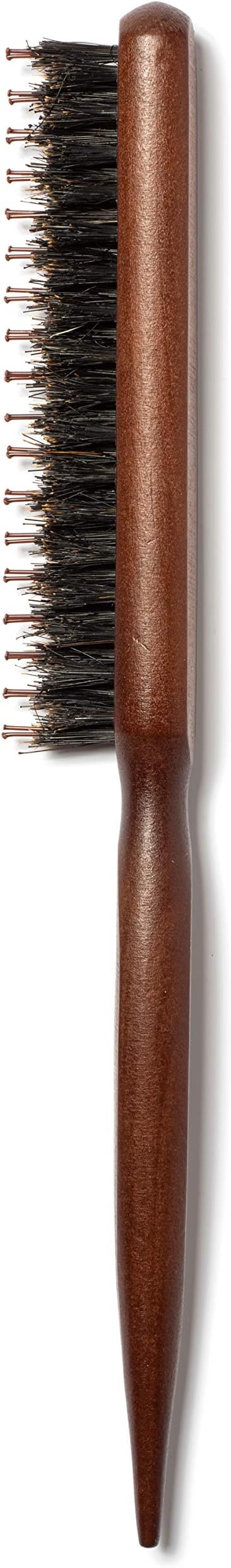 GranNaturals Boar & Nylon Bristle Styling Brush - Teasing Comb with Rat Tail ...