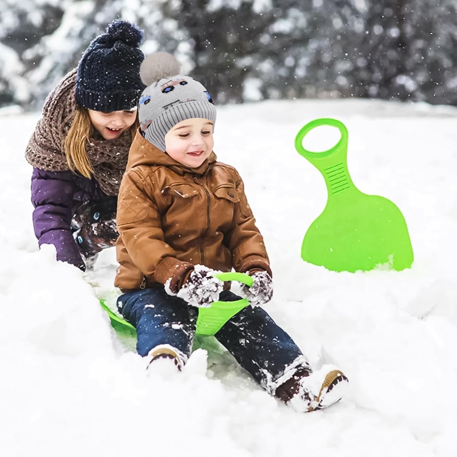 Kids Winter Beanie Hat Boys Toddler Knitted Pom Hat Earflap Fleece Lining Ages 3-12 - Image 5