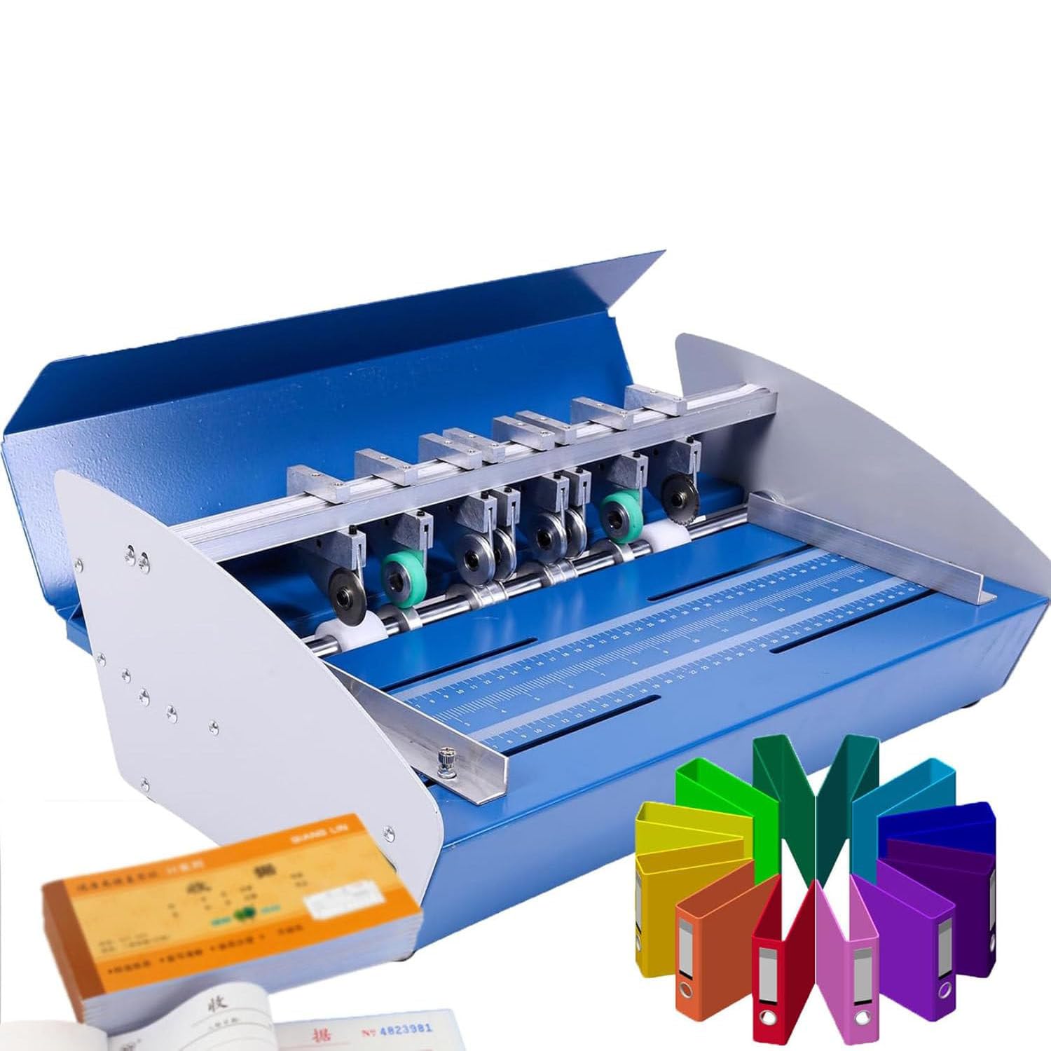Machine à Plier électrique 3 en 1, raineuse-perforatrice Robuste en métal pour dossiers, Photos, menus, Cartes, Invitations, Documents, Compatible avec Le Papier de 85 à 400 g/m².