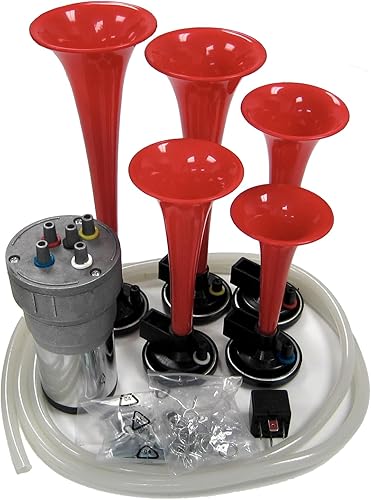 Dixie Air Horn Red - Dixieland Premium Full 12 Note Version - 12 voltios
