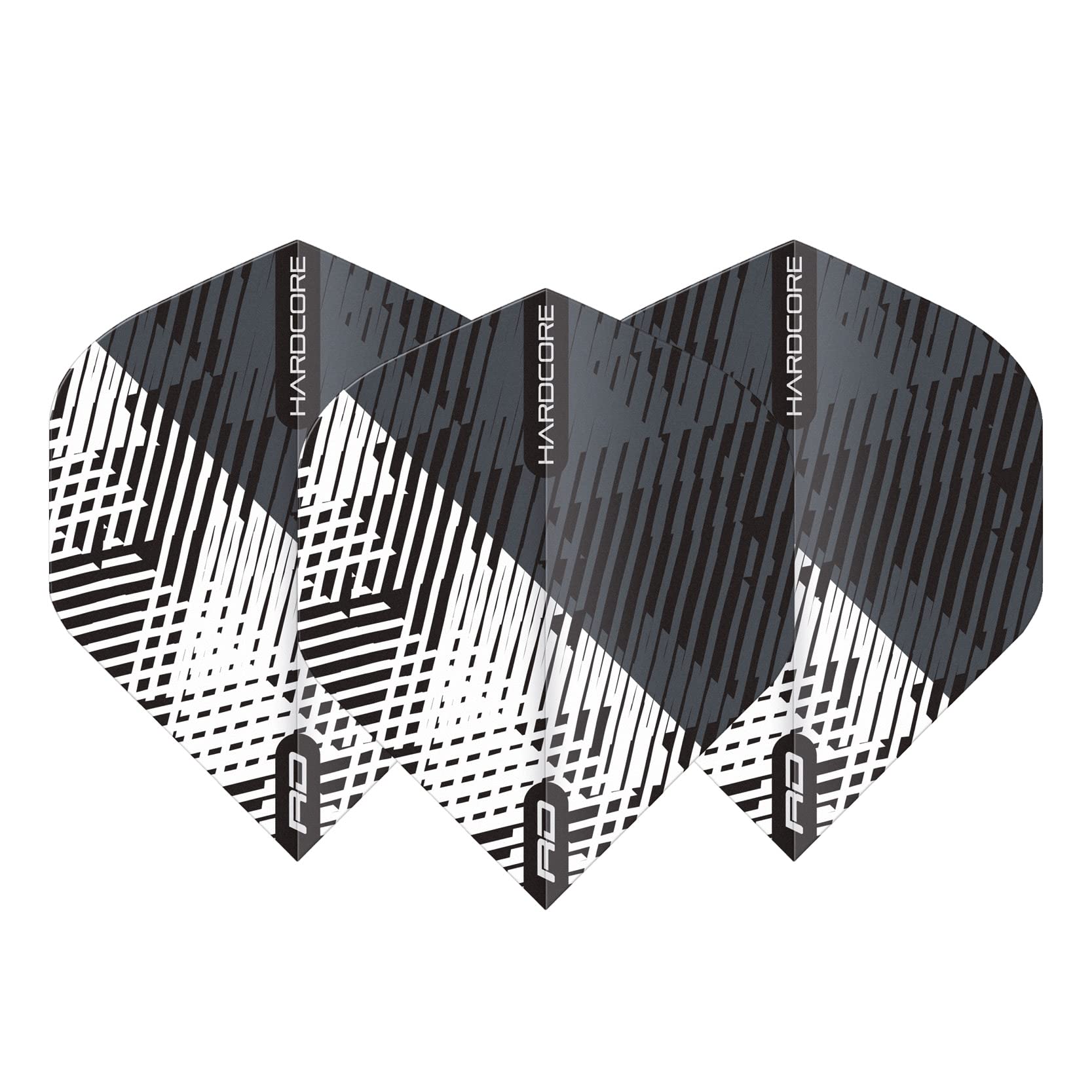 RED DRAGON Hardcore Radical Grey & Black Fleck Dart Flights - 4 Sets Per Pack (12 Dart Flights in total) - Image 3