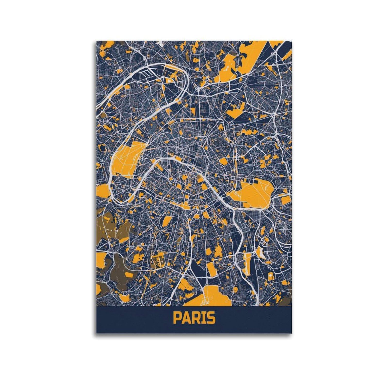 OKAHYS Map Poster Europe France Paris Decorative Painting Canvas Wall Artworks Picture 20x30inch(50x75cm)