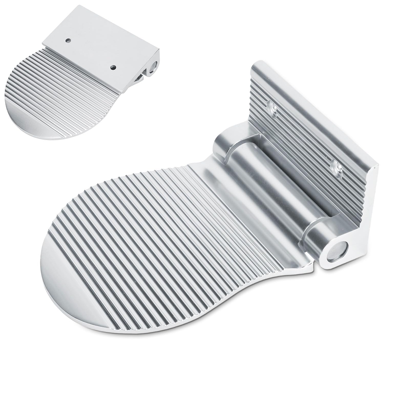 Reposapiés de Ducha, Pedal Plegable Antideslizante con fijación a la Pared, reposapiés portátil de Aluminio Espacial para afeitarse y lustrar Zapatos en el baño y el Pasillo, Color Plateado