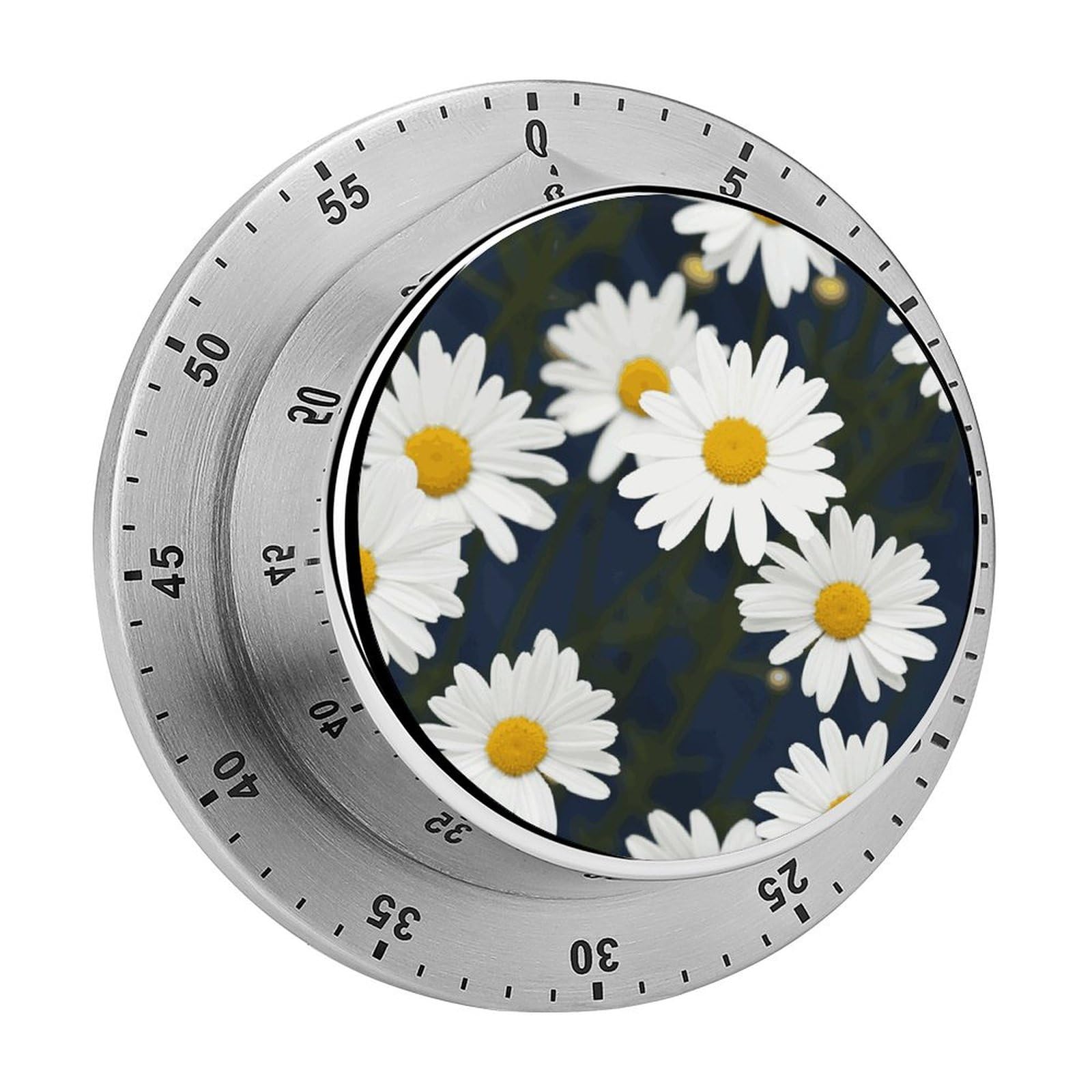 Flowers Daisy Manual Countdown Timer with Magnetic Base Visual Mechanical Timer for Classroom Home Study and Cooking