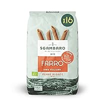 Sgambaro Pasta di Farro Selezione Bio Penne Rigate N.91 – 16x500g Pasta Farro 100% Italiana – a Basso Contenuto di Grassi, Fonte di Fibre, Proteine e Zinco – Ideale per Diete Sane e Naturali