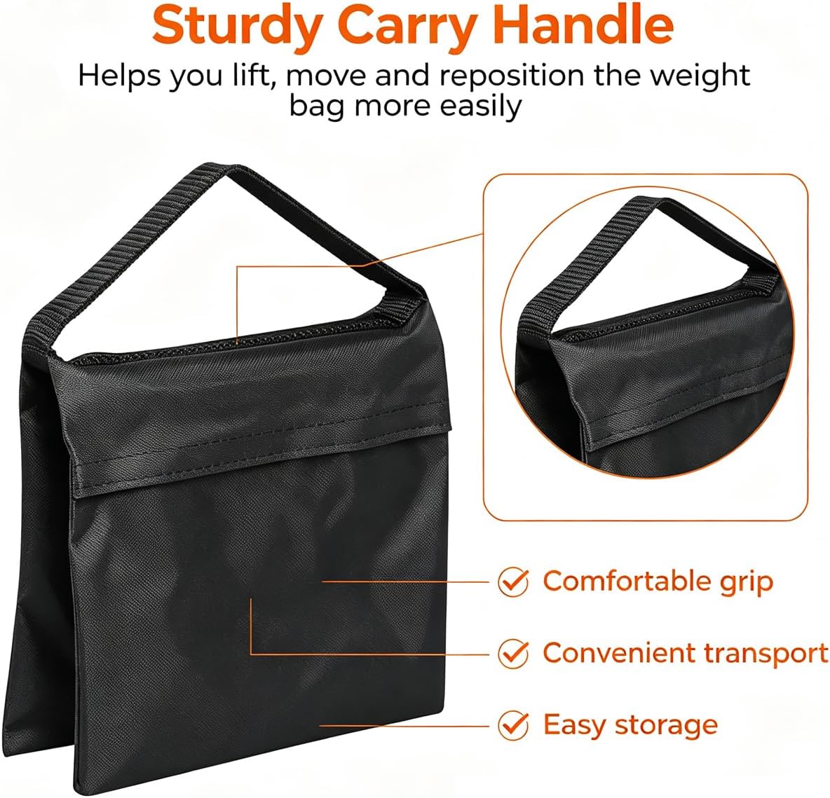 2pcs Photography Sandbags for Photography Video Equipment, Sand Bags for Weight - Sandbags Used for Backdrop Stand, Photo Tripod, Canopy Legs, Pop up Tent, Umbrella Base or Picnic Table