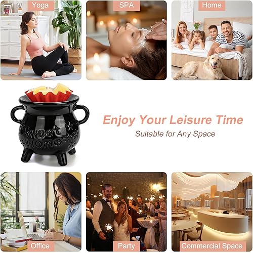 Miniatura 4 de Calentador de cera de cerámica para cera perfumada 3 en 1, calentador eléctrico de cera de velas, diseño recortado, derretidor de fragancia para el