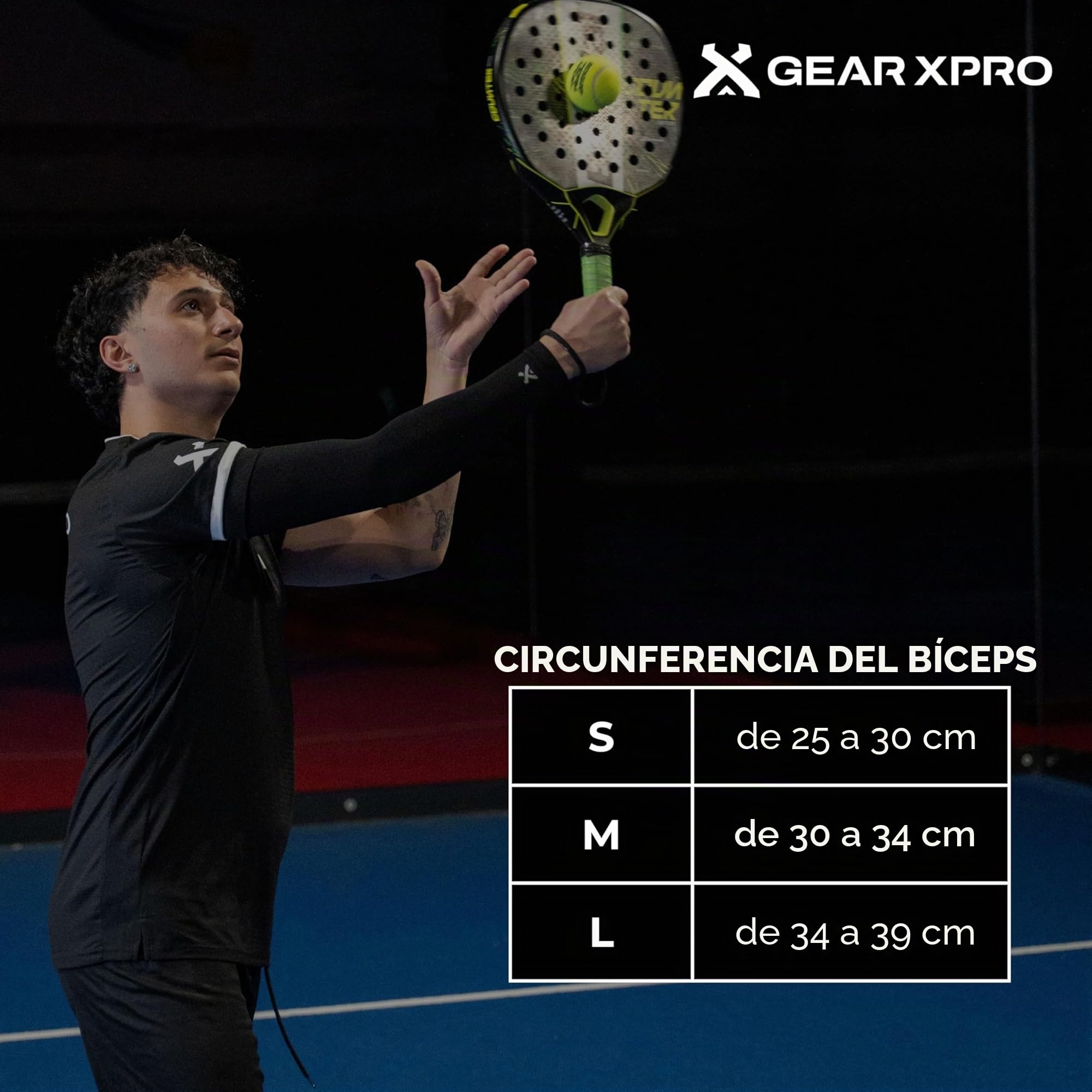 Manguito brazo de compresión para Padel, Tenis, Voleibol y Ciclismo – Protección Muscular y Recuperación