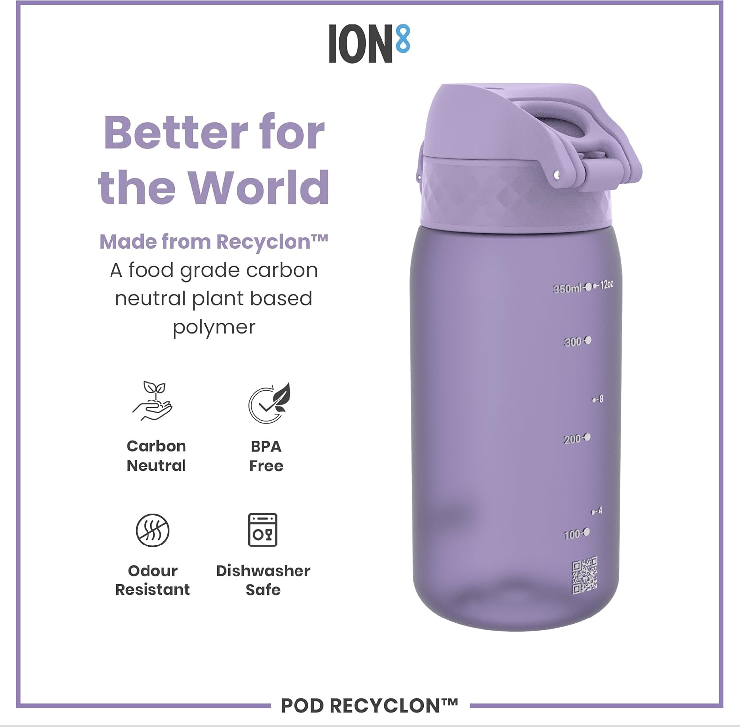 Ion8 Leak Proof Slim Water Bottle, BPA Free, Dishwasher Safe, One-Touch Open, Secure Lock, Eco-Friendly Carbon Neutral Reusable Drinking Bottle for School, Sports, & Travel - Image 5