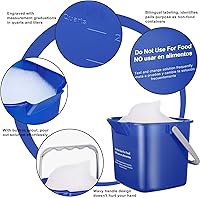 Vista 3 de Uiifan 3 Pcs 6 Quart Cleaning Bucket Small Sanitizing Square Bucket Detergent Pail Plastic Cleaning Pail with Handles and Measurements Spout for