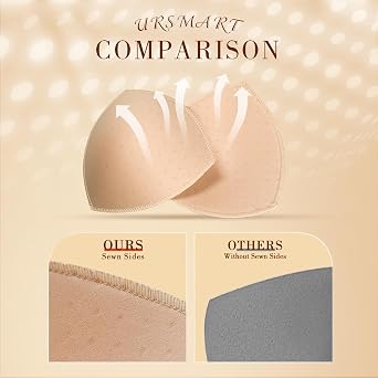 URSMART Bra Pad Inserts, Inserts Bra Cups Replacement Bra Pads Women's Comfy Sports Cups for Sport Bra Bikini Bra